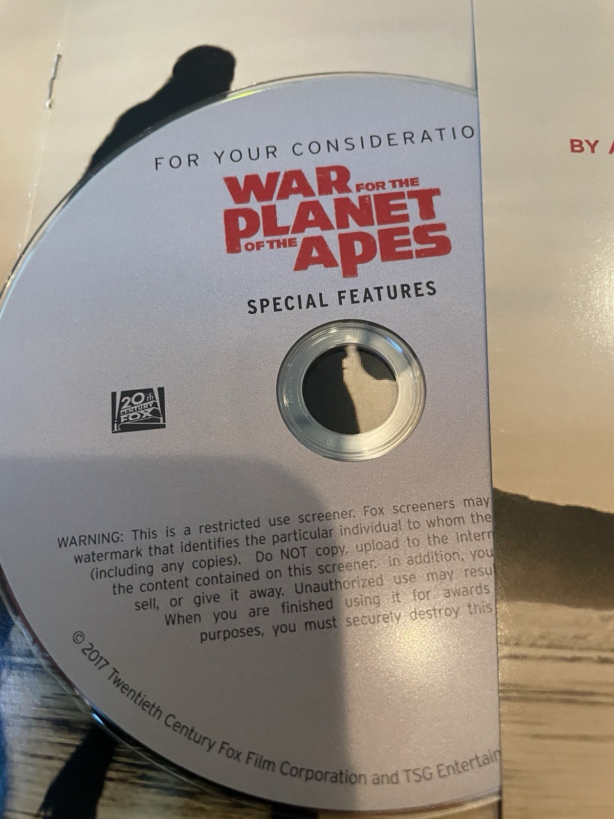 War For The Planet Of The Apes FYC Screener Deluxe DVD Promo 2017 RARE