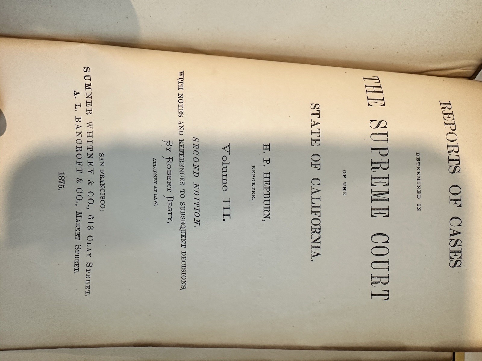 Antique 1850’s California State Supreme Court Law Case Review Books. Decor