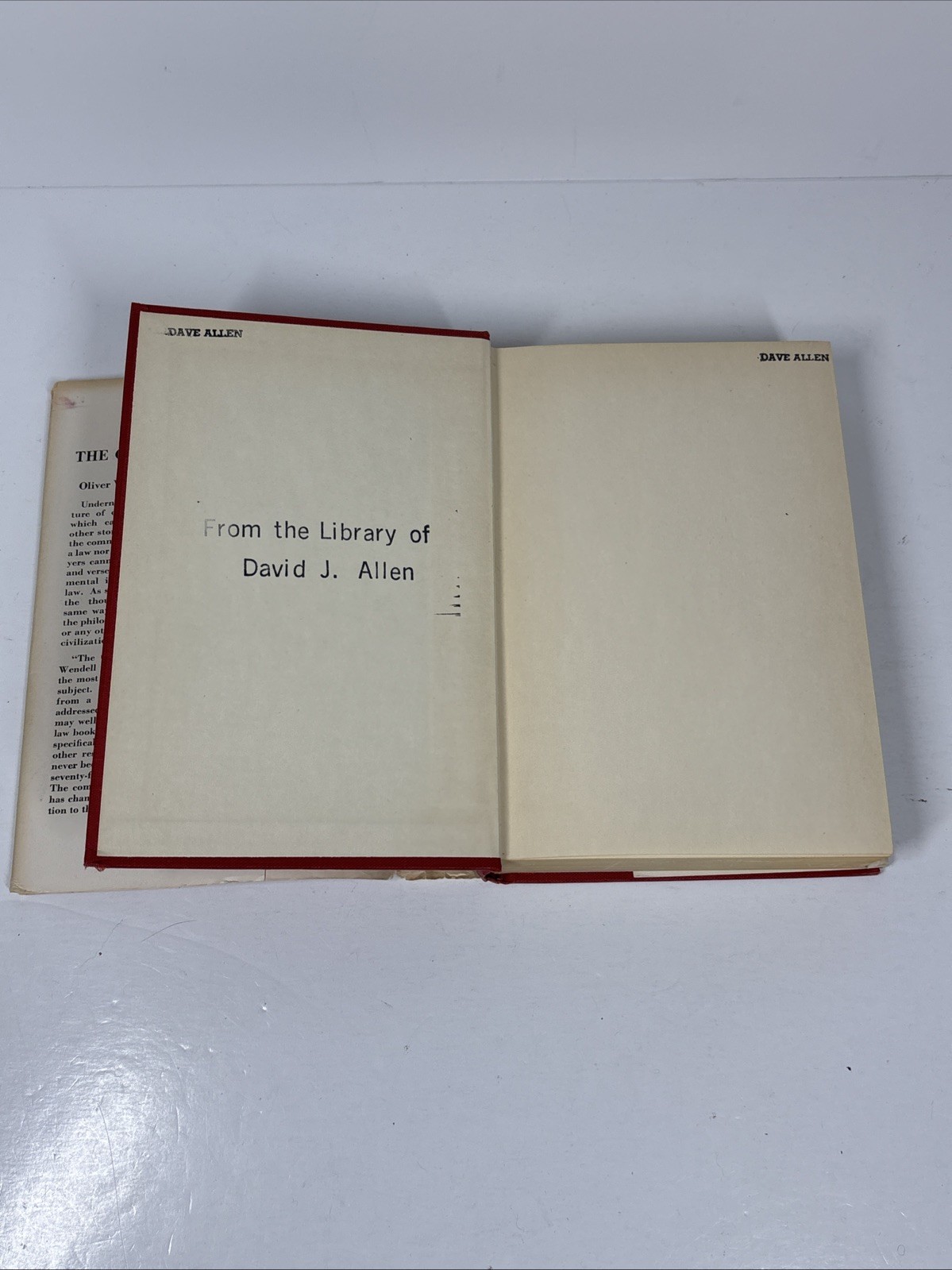 “The Common Law” Oliver Wendell Holmes, Jr. Copyright 1923 W/ Dust Jacket