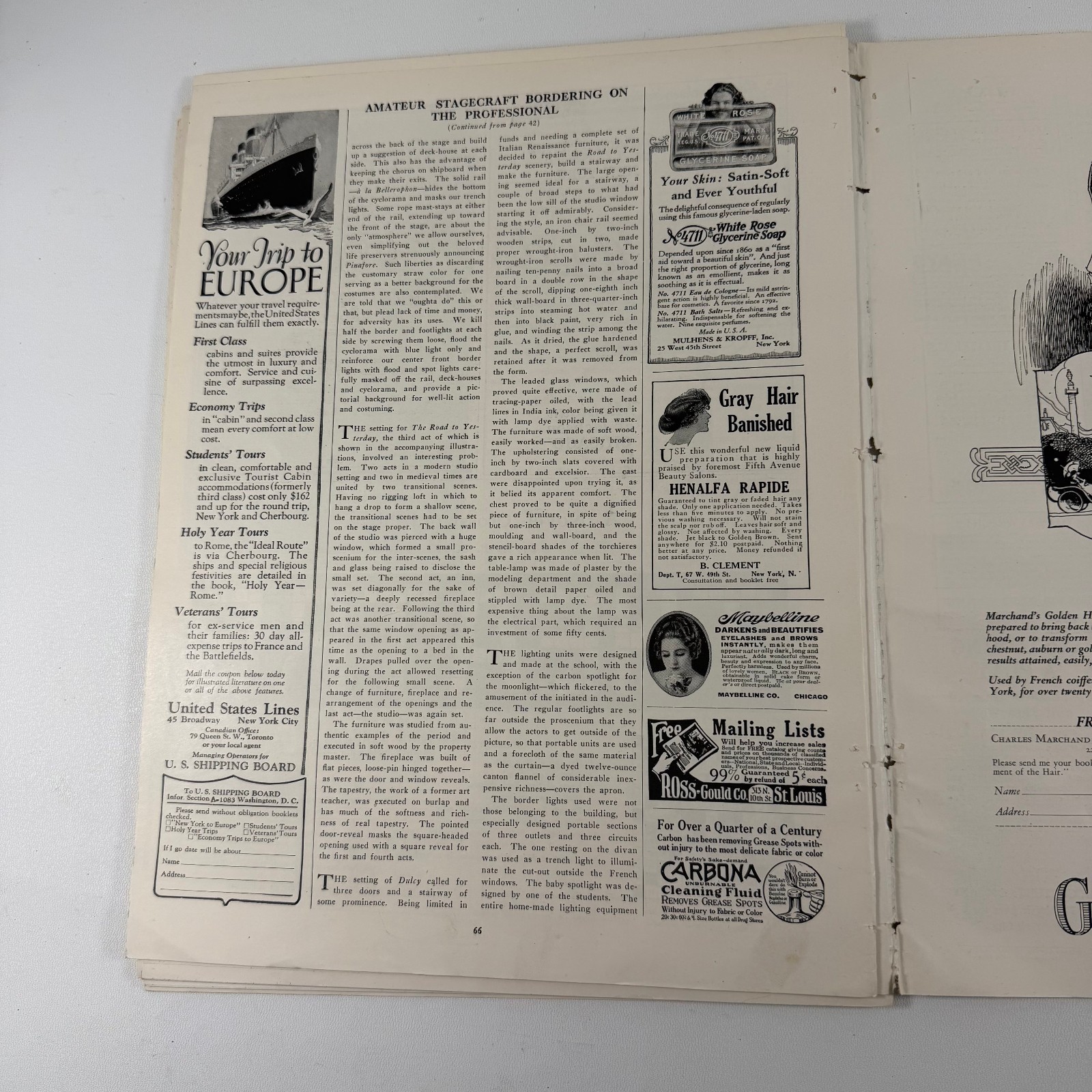 100 Year Old Theatre Magazine March 1925 Boris Gussow Cover Gloria Swanson Ads