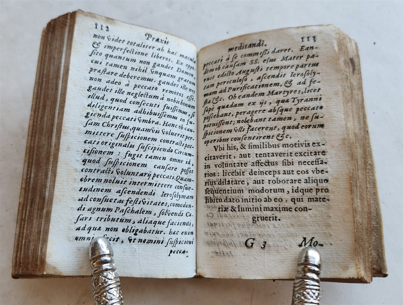 1633 AWESOME VELLUM BINDING antique PRAXIS MEDITANDI MYSTERIA Size 2.5 by 4″