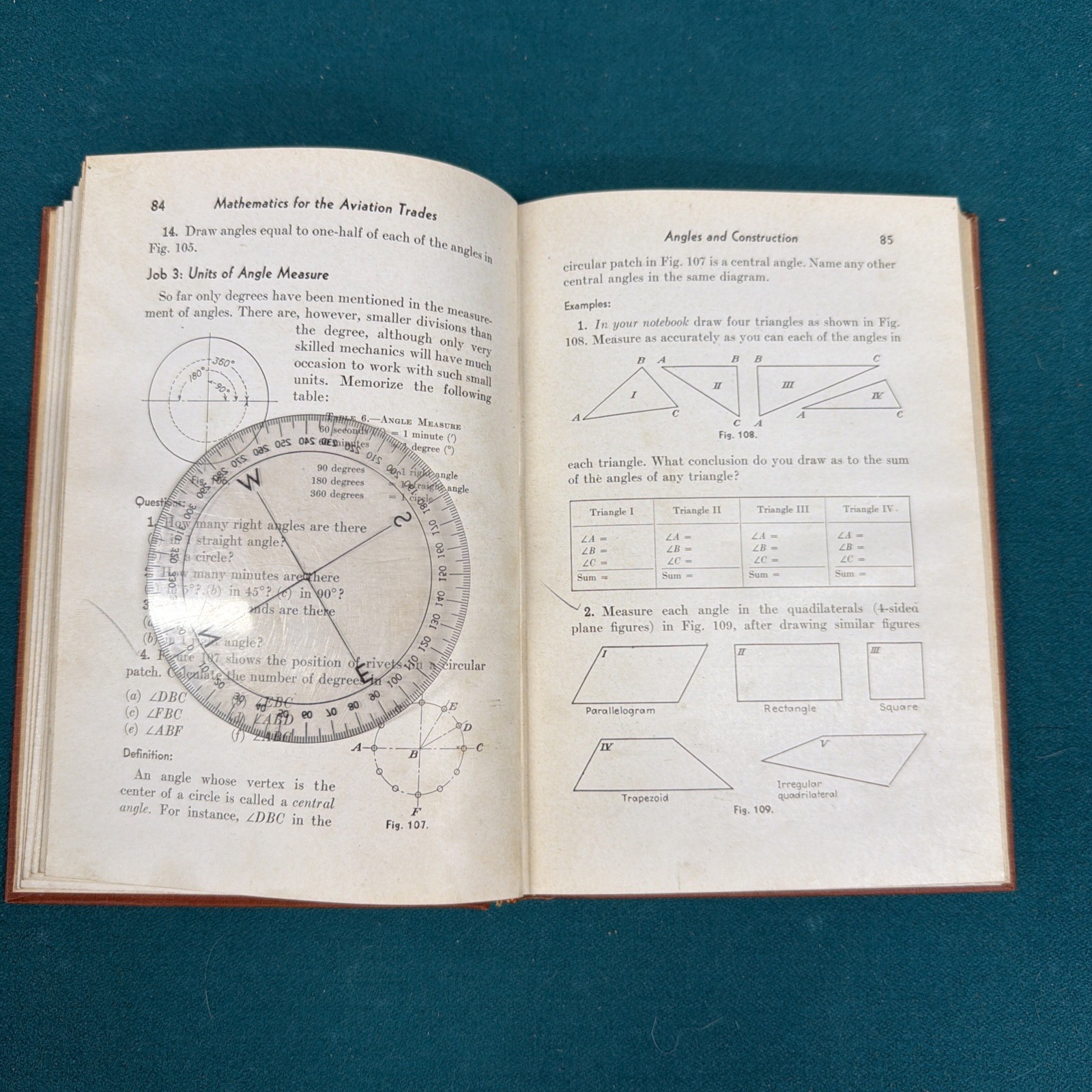 Mathematics for Aviation Trades 1942 McGraw Hill Aircraft Math Compass