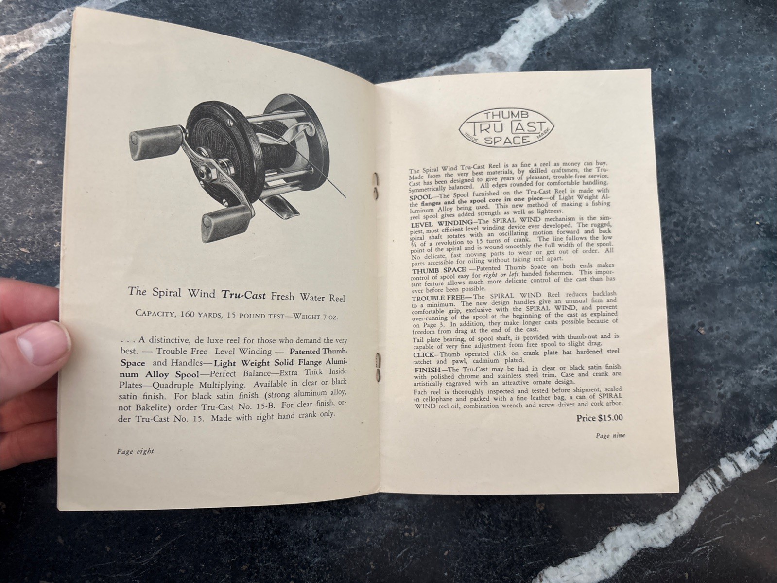 Spiral Wind Reels Catalog 1930s Rare Illustrated Fishing