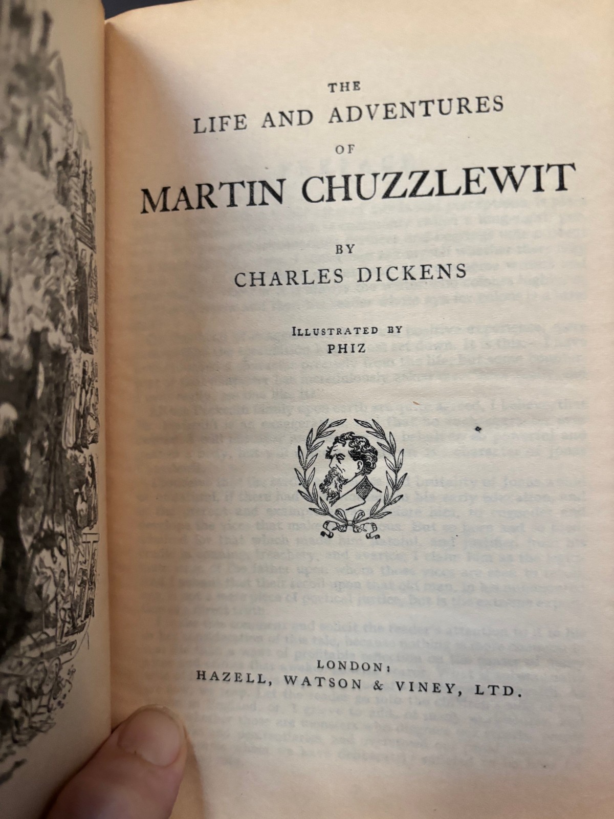 Martin Chuzzlewit Charles Dickens Antique Red Leather Hazell Watson Viney Phiz