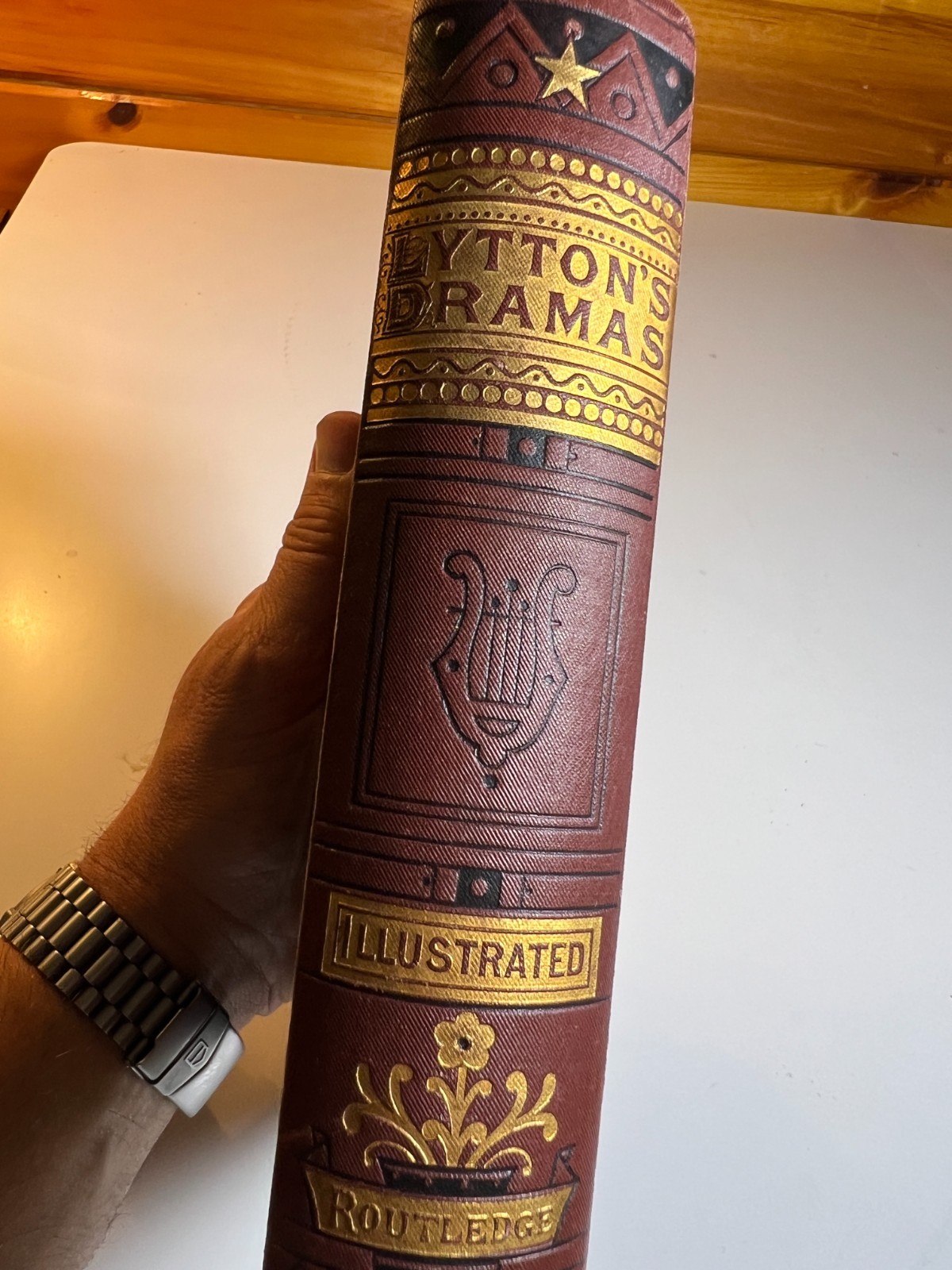 Lytton’s Dramas Victorian Decorative Book 1800s Routledge Cover Ornate Gilded