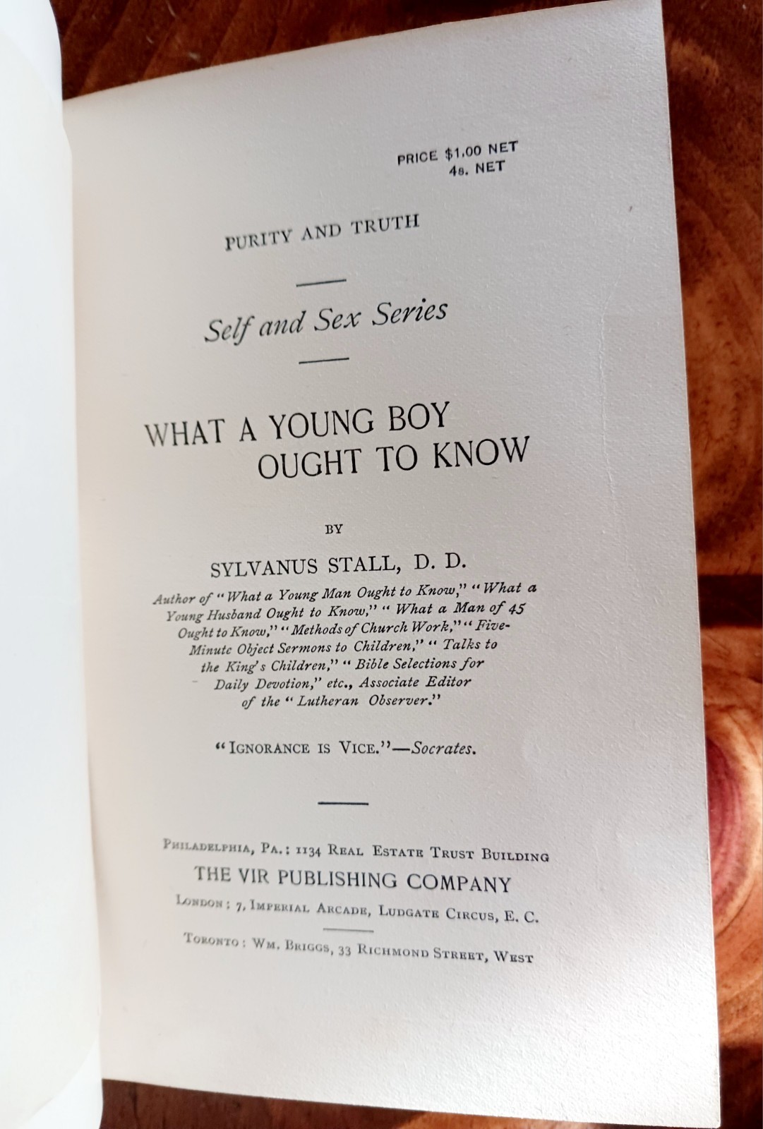 1897 Antique Advice Book “What a Young Boy Ought to Know”-VIR Publishing/GOOD!