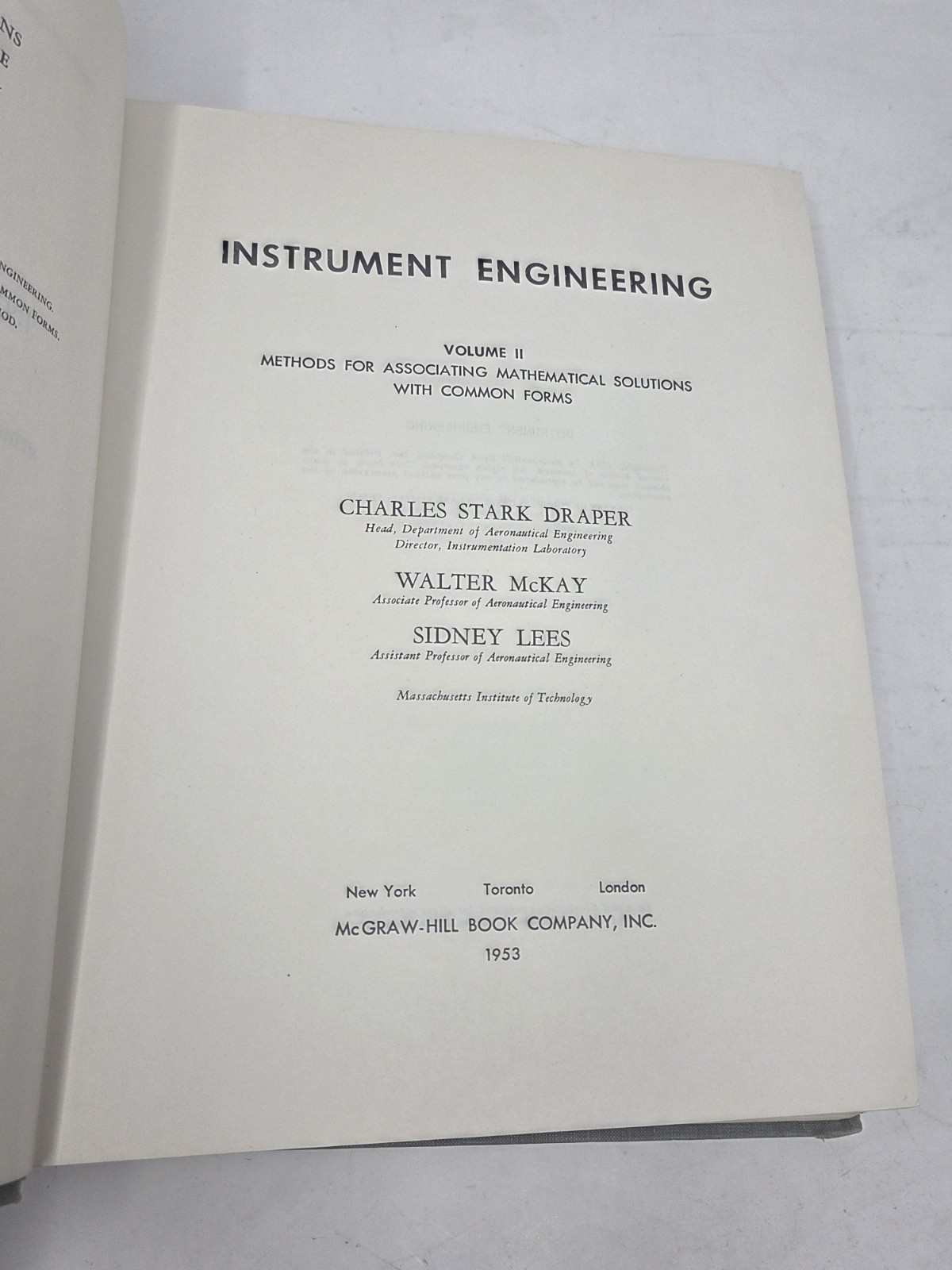 McGraw Hill Publications In Aeronautical Science Vol 1-3 Instrument Engineering