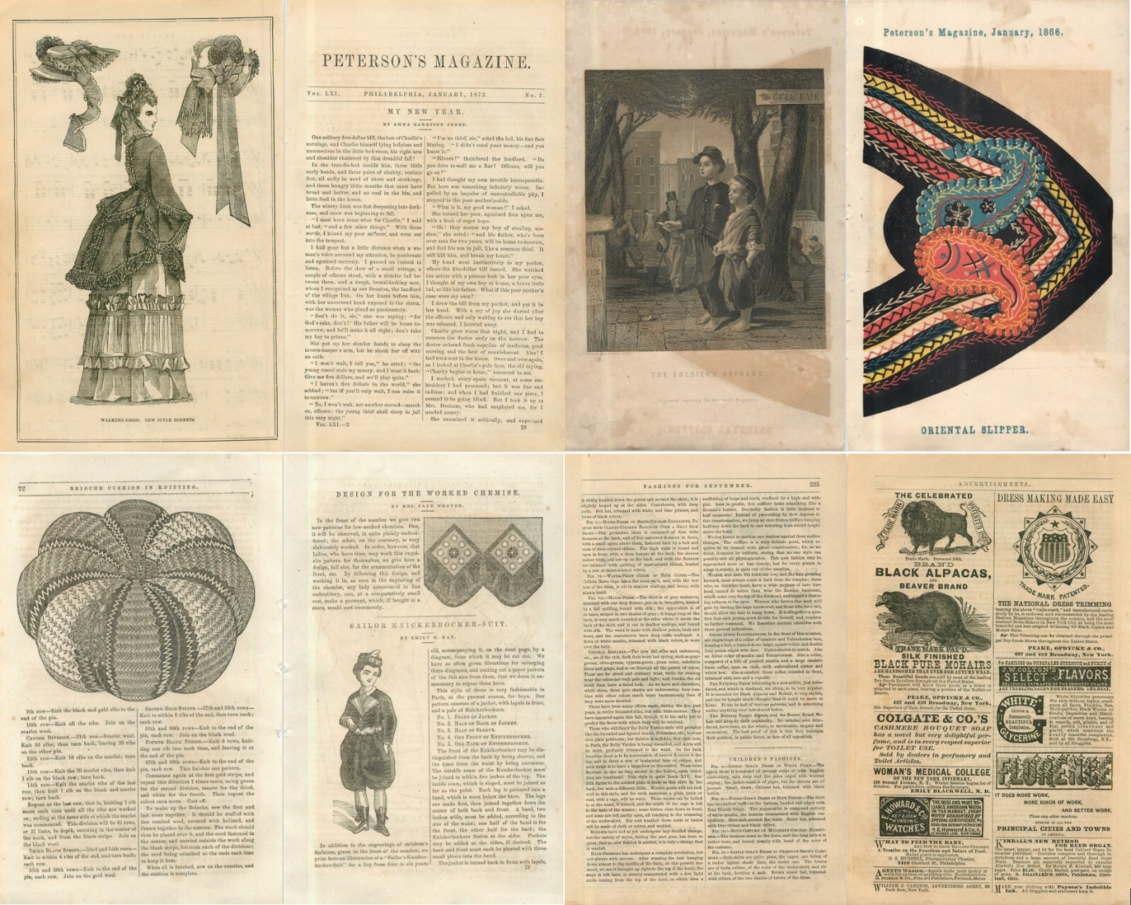 108 Old Issues of Peterson’s Magazine Journal of Fashion Culture Fine Art on USB