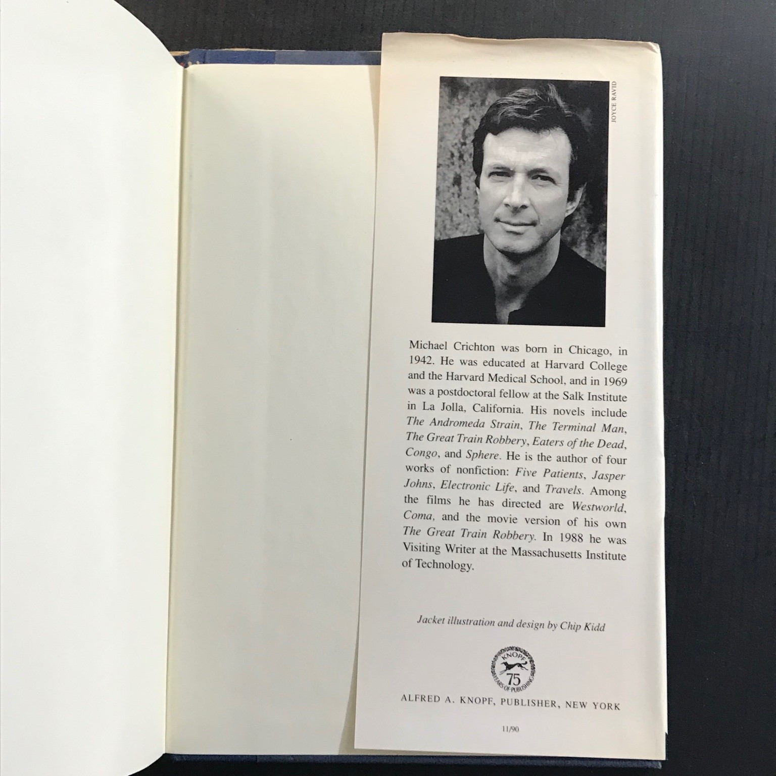 Jurassic Park Michael Crichton Fourth Printing 1990 Hardcover Dust Jacket