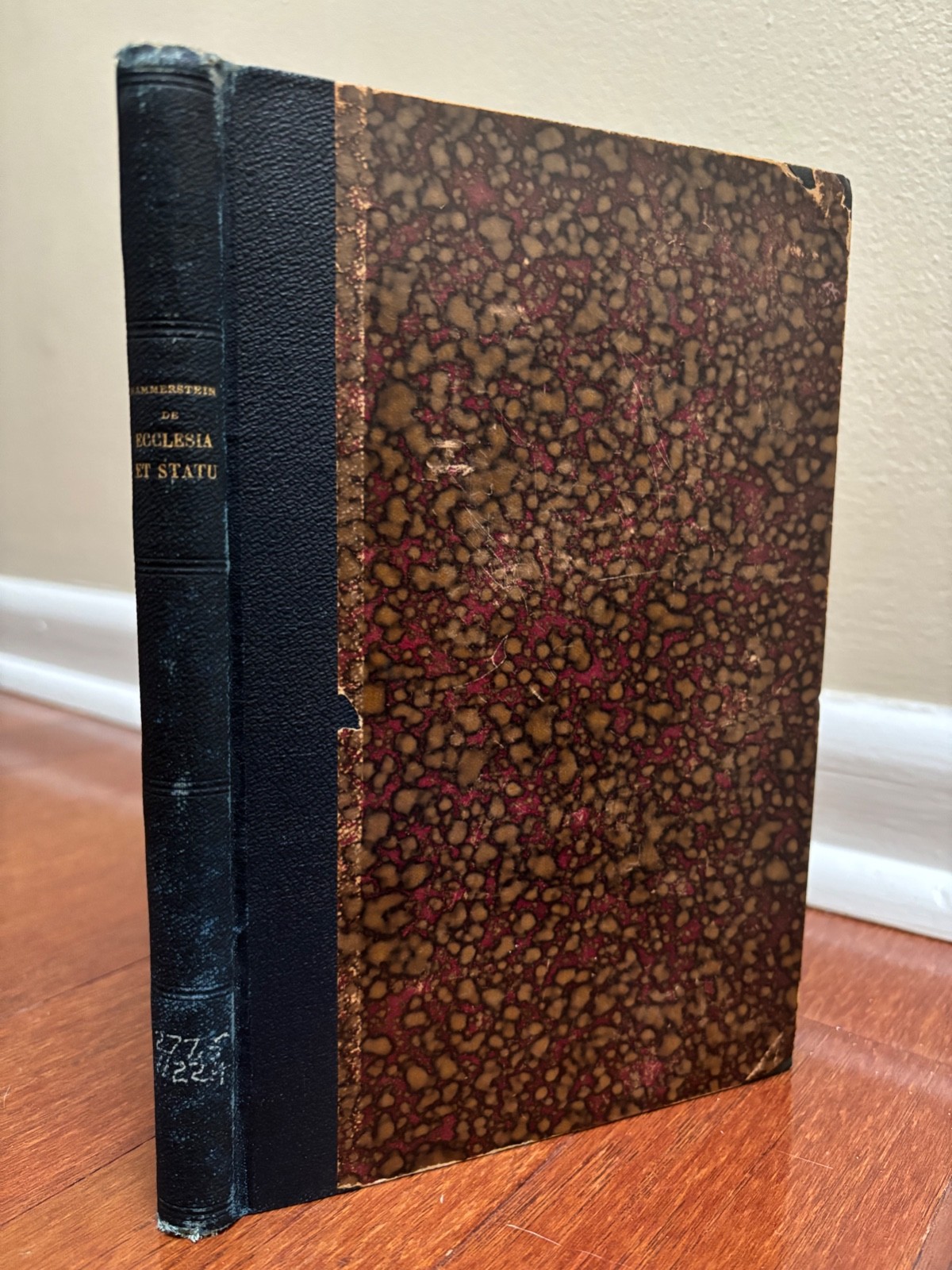 DE ECCLESIA ET STATU JURIDICE CONSIDERATIS – HAMMERSTEIN HB 1886 LATIN ANTIQUE